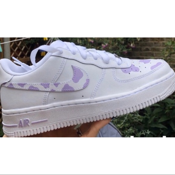 ⚡️Custom Nike Air Force 1 (Lilac Cow Print)⚡️ - Picture 3 of 4